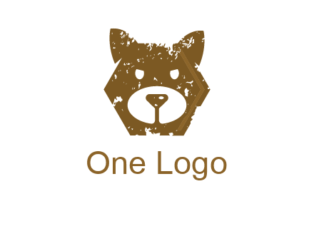 bear face grunge animal logo