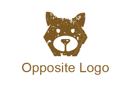 bear face grunge animal logo