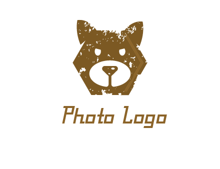 bear face grunge animal logo