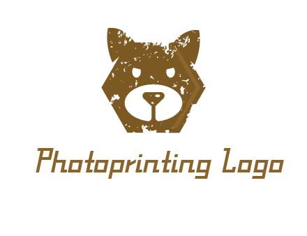 bear face grunge animal logo