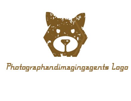 bear face grunge animal logo