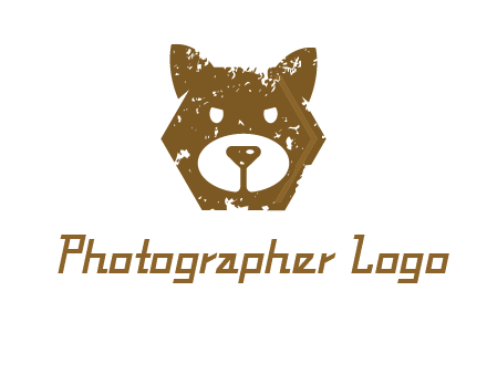 bear face grunge animal logo