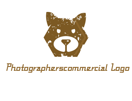 bear face grunge animal logo