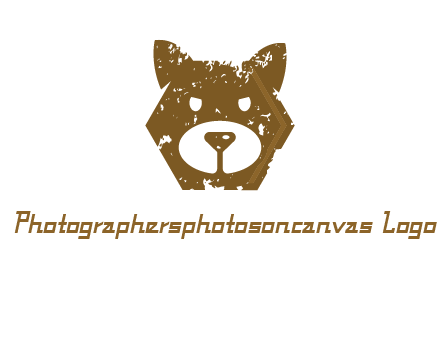 bear face grunge animal logo