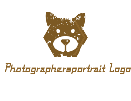 bear face grunge animal logo