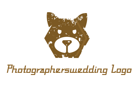 bear face grunge animal logo