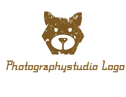 bear face grunge animal logo