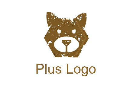 bear face grunge animal logo