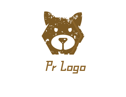 bear face grunge animal logo