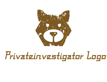 bear face grunge animal logo