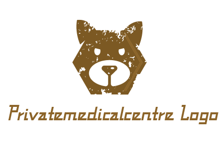 bear face grunge animal logo