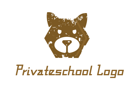 bear face grunge animal logo