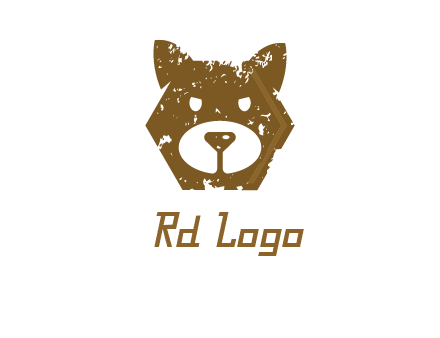 bear face grunge animal logo