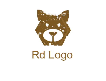bear face grunge animal logo