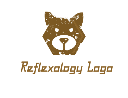 bear face grunge animal logo