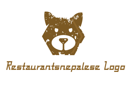 bear face grunge animal logo