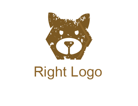 bear face grunge animal logo
