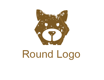 bear face grunge animal logo