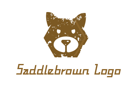 bear face grunge animal logo