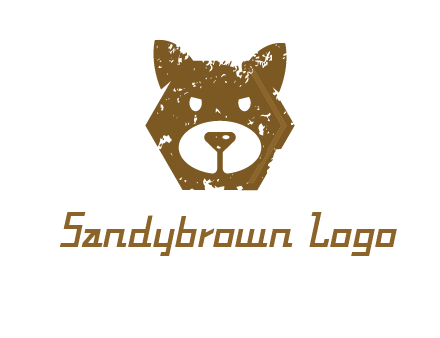 bear face grunge animal logo