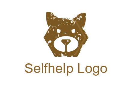 bear face grunge animal logo