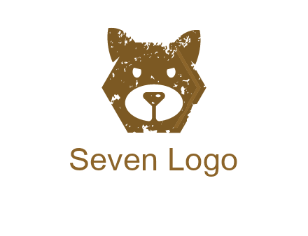 bear face grunge animal logo