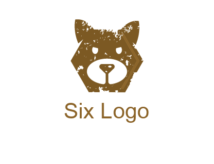 bear face grunge animal logo