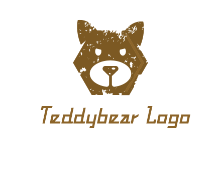 bear face grunge animal logo