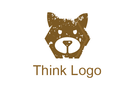 bear face grunge animal logo
