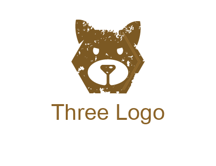 bear face grunge animal logo