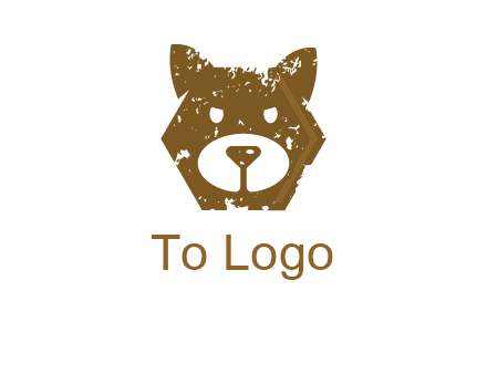 bear face grunge animal logo