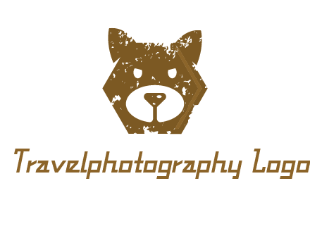 bear face grunge animal logo