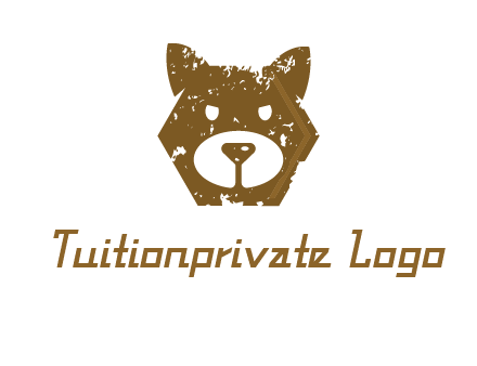 bear face grunge animal logo