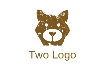 bear face grunge animal logo