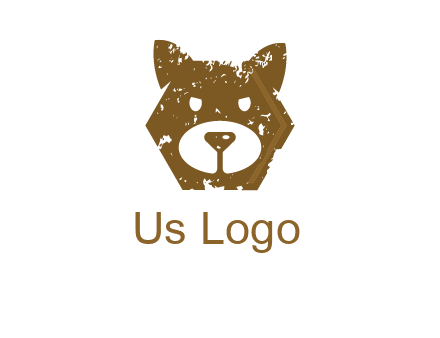 bear face grunge animal logo