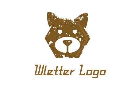 bear face grunge animal logo