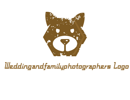 bear face grunge animal logo