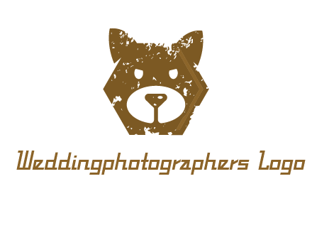 bear face grunge animal logo