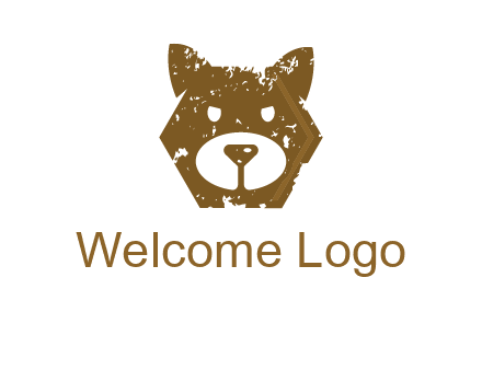 bear face grunge animal logo