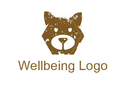 bear face grunge animal logo