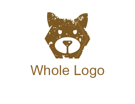 bear face grunge animal logo