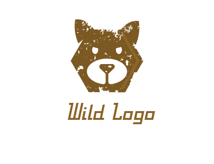 bear face grunge animal logo