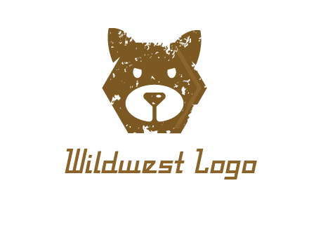 bear face grunge animal logo