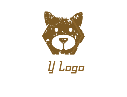 bear face grunge animal logo