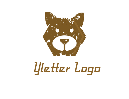 bear face grunge animal logo