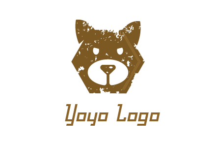 bear face grunge animal logo
