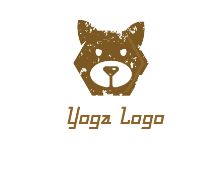 bear face grunge animal logo