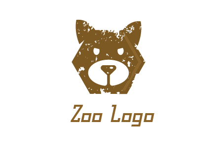 bear face grunge animal logo