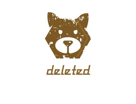 bear face grunge animal logo