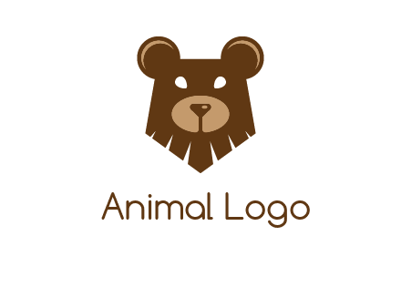 grizzly bear face animal logo